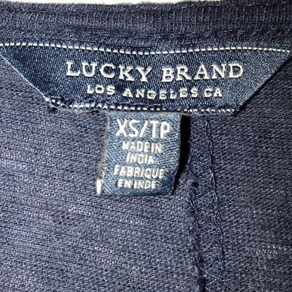 Lucky Brand Top Sleeveless linen Blend blue & white Floral Embroidered size XS - Picture 10 of 11